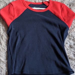 Blue and red tight t-shirt